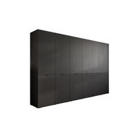 KLEIDERSCHRANK SANDBOX MODERN 300 303/49/200 cm Schwarzer Graphit / Schwarzer Graphit ohne LED ohne Zusatzböden - Schwarz, Holzwerkstoff/Kunststoff (303/200/49cm) - Lookway