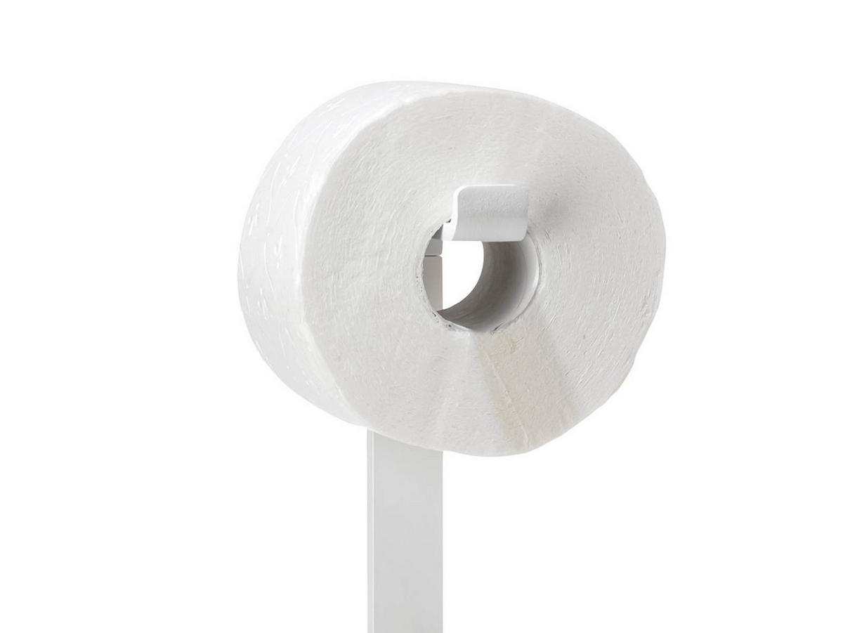 TOILETTENPAPIERHALTER Rim weiß 70/20/20 cm freistehend - Weiß, Metall (13/13/21cm) - Zone Denmark