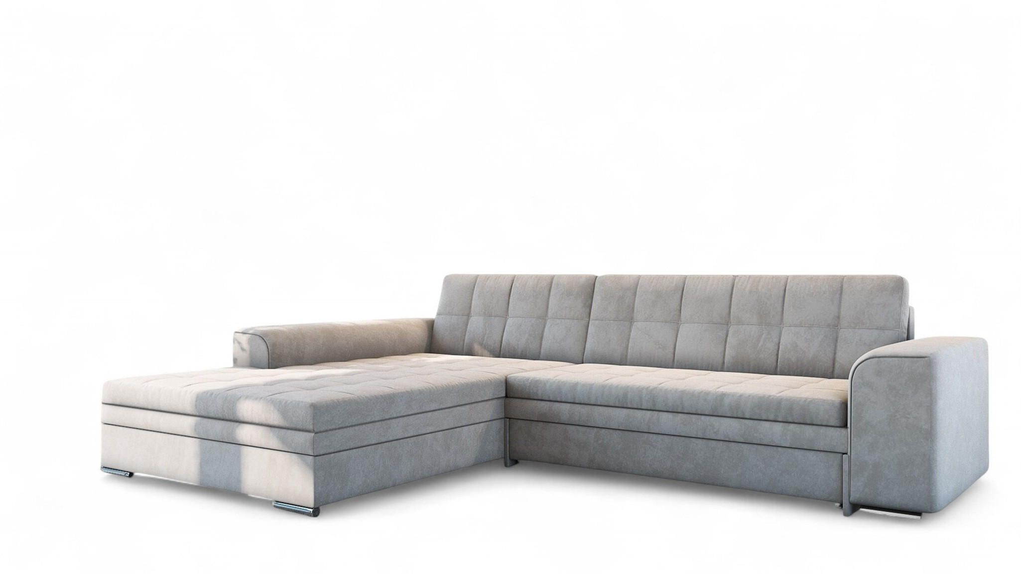 ECKSOFA Lusaka Mit Schlaffunktion - Beige, Holzwerkstoff/Textil (292/198cm) - Fun Möbel