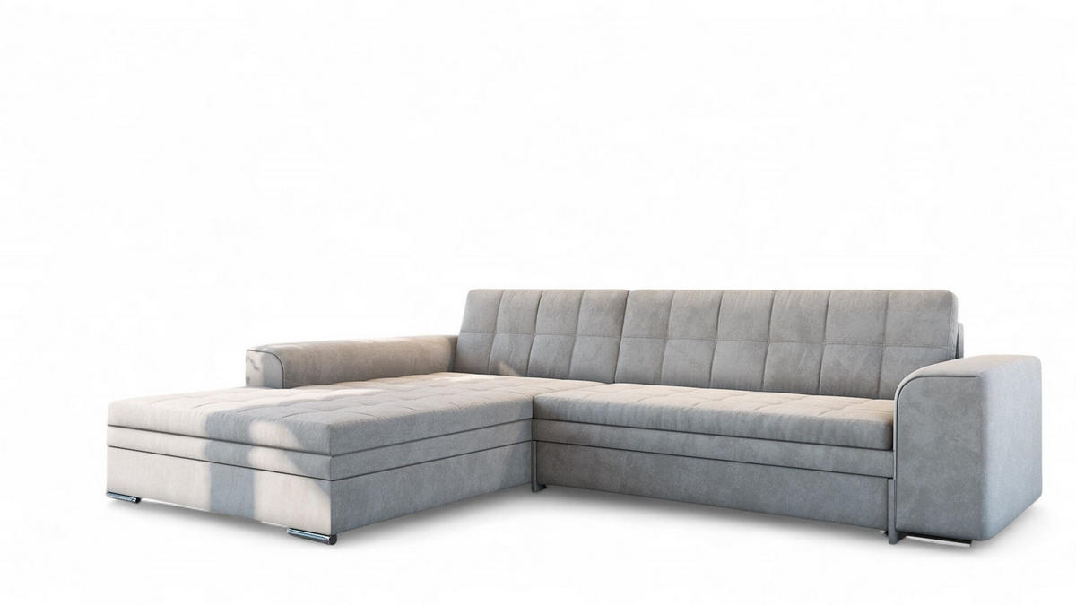 ECKSOFA Lusaka Mit Schlaffunktion - Beige, Holzwerkstoff/Textil (292/198cm) - Fun Möbel