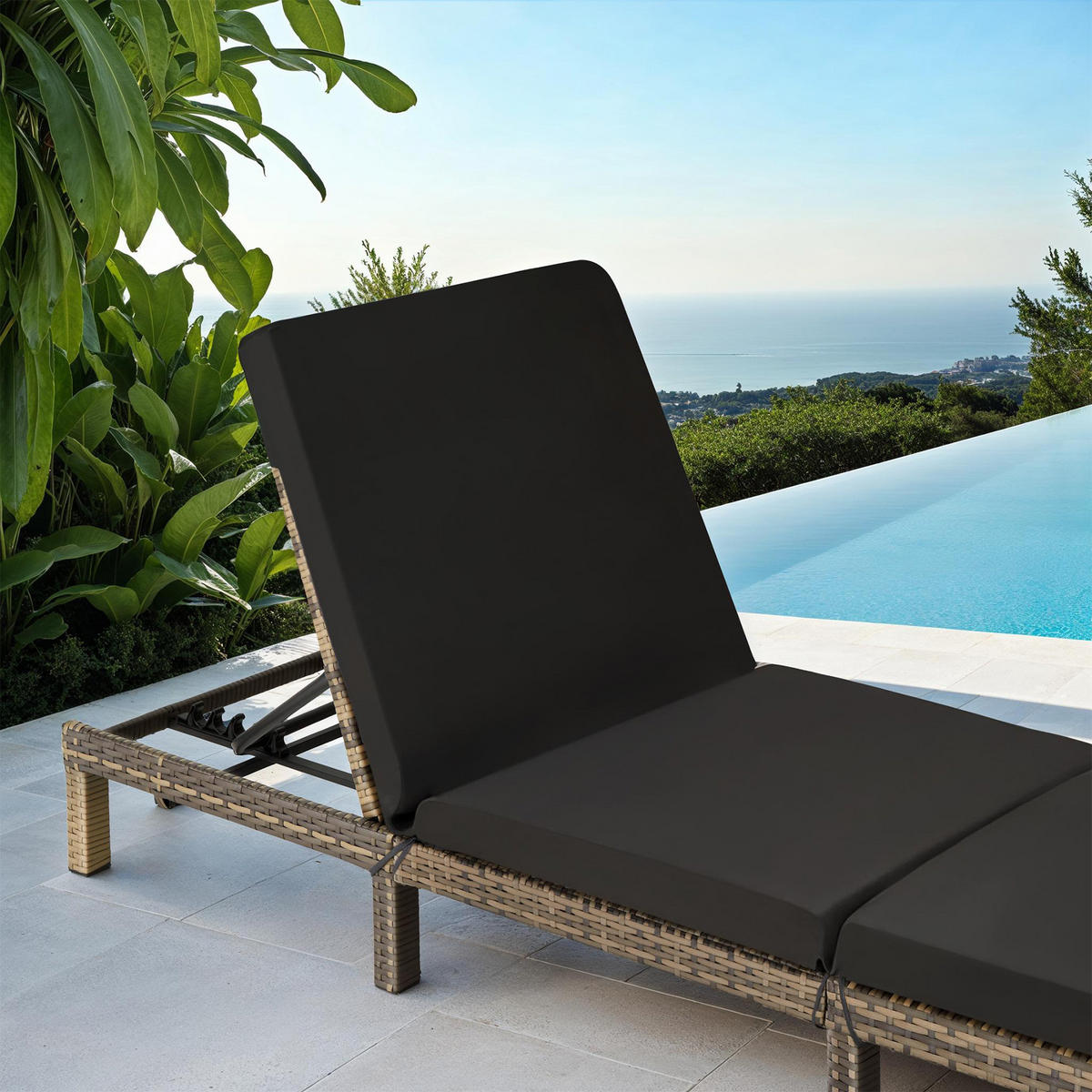 RATTAN-SONNENLIEGE Sofia,196 x 66 x 27 cm,natur - Naturfarben, Kunststoff (66/27/196cm) - tectake