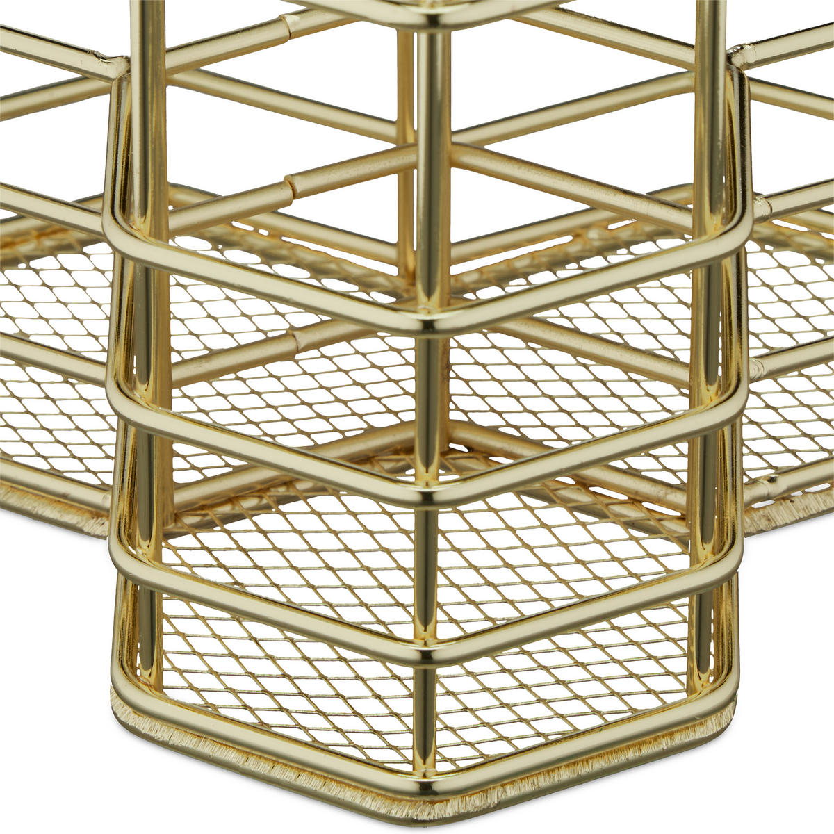 PINSELHALTER - Goldfarben, Metall (12/12.5/12.5cm) - Relaxdays