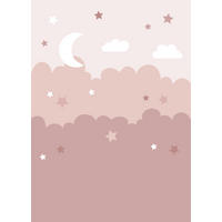 FOTOTAPETE Wolken und Sterne 200 x 279 cm - Pink, Papier (200/279cm) - ESTAhome
