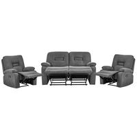 SOFA-SET manuell verstellbar 4-Sitzer Stoff Graphitgrau Bergen - Graphitfarben, Textil (149/101/72cm) - Beliani