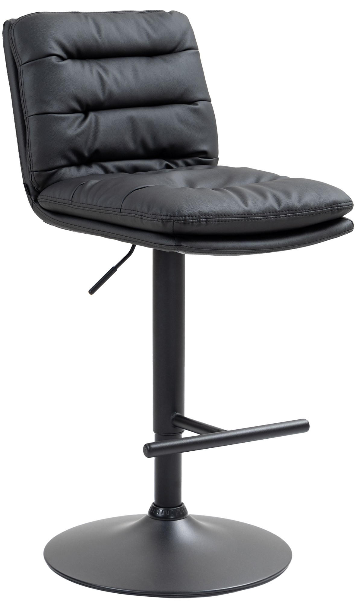 BARHOCKER Lederlook schwarz - Schwarz, Textil/Metall (42/94/56cm) - CLP