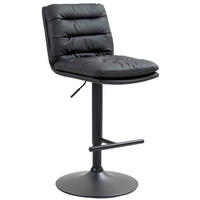 BARHOCKER Lederlook schwarz - Schwarz, Textil/Metall (42/94/56cm) - CLP