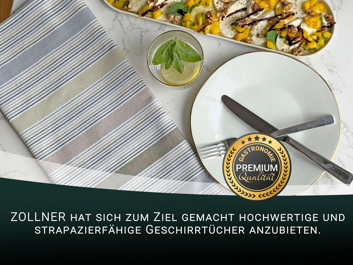 GESCHIRRTÜCHER, 5er-Set, 50x70 cm, 100% Baumwolle, Grün - Olivgrün, Textil (50/70cm) - Zollner