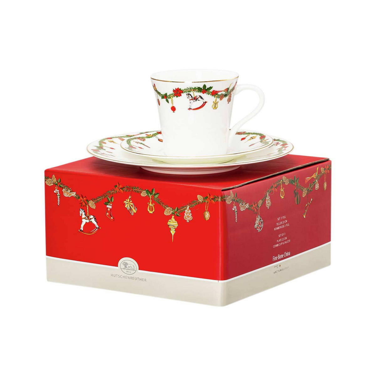 GESCHIRR-SET Nora Christmas bunt 3er Set - Multicolor, Keramik (22.3/12.4/22.3cm) - Hutschenreuther