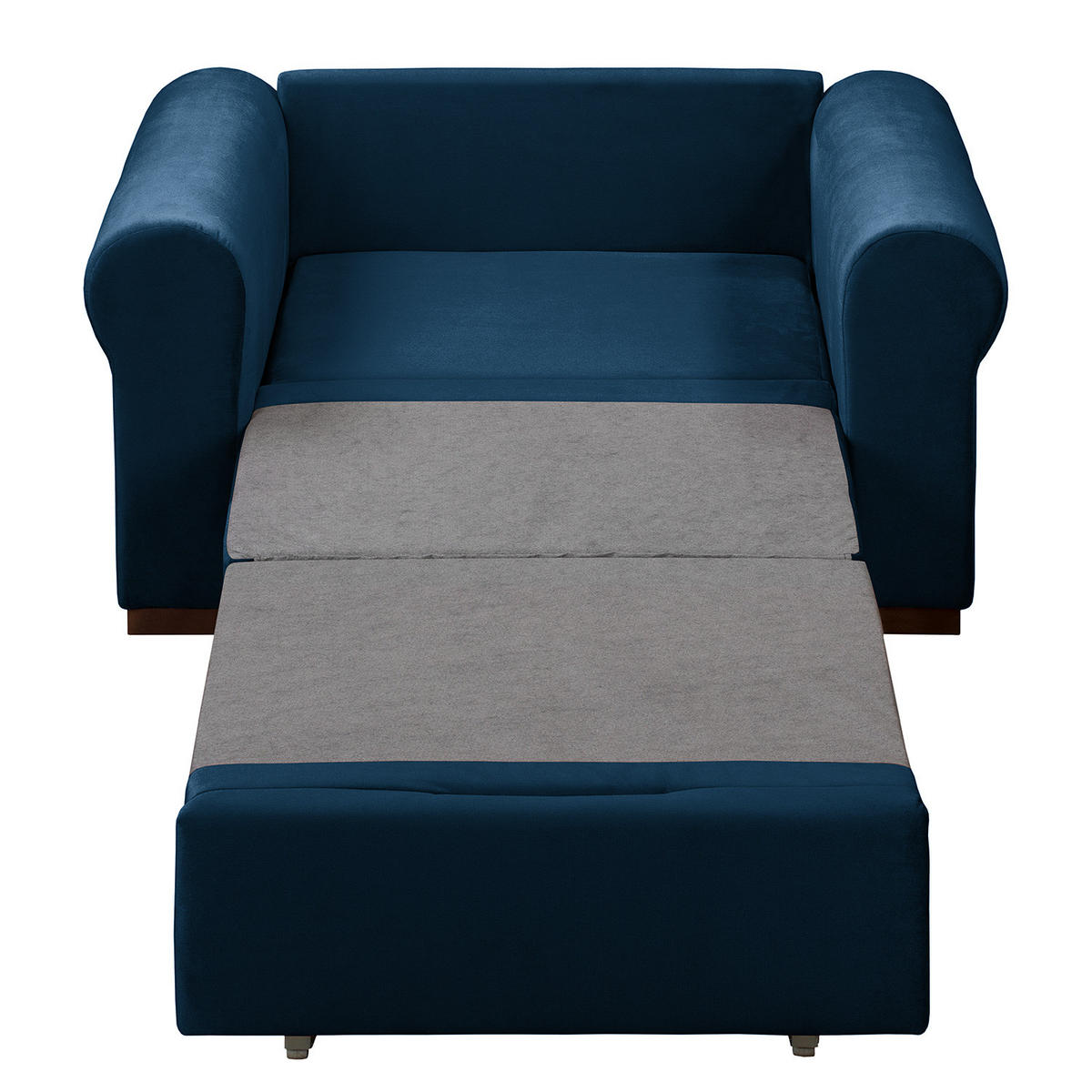SCHLAFSOFA mit Husse - Buchefarben/Dunkelblau, Buchenholz/Textil (125/90/90cm) - home24
