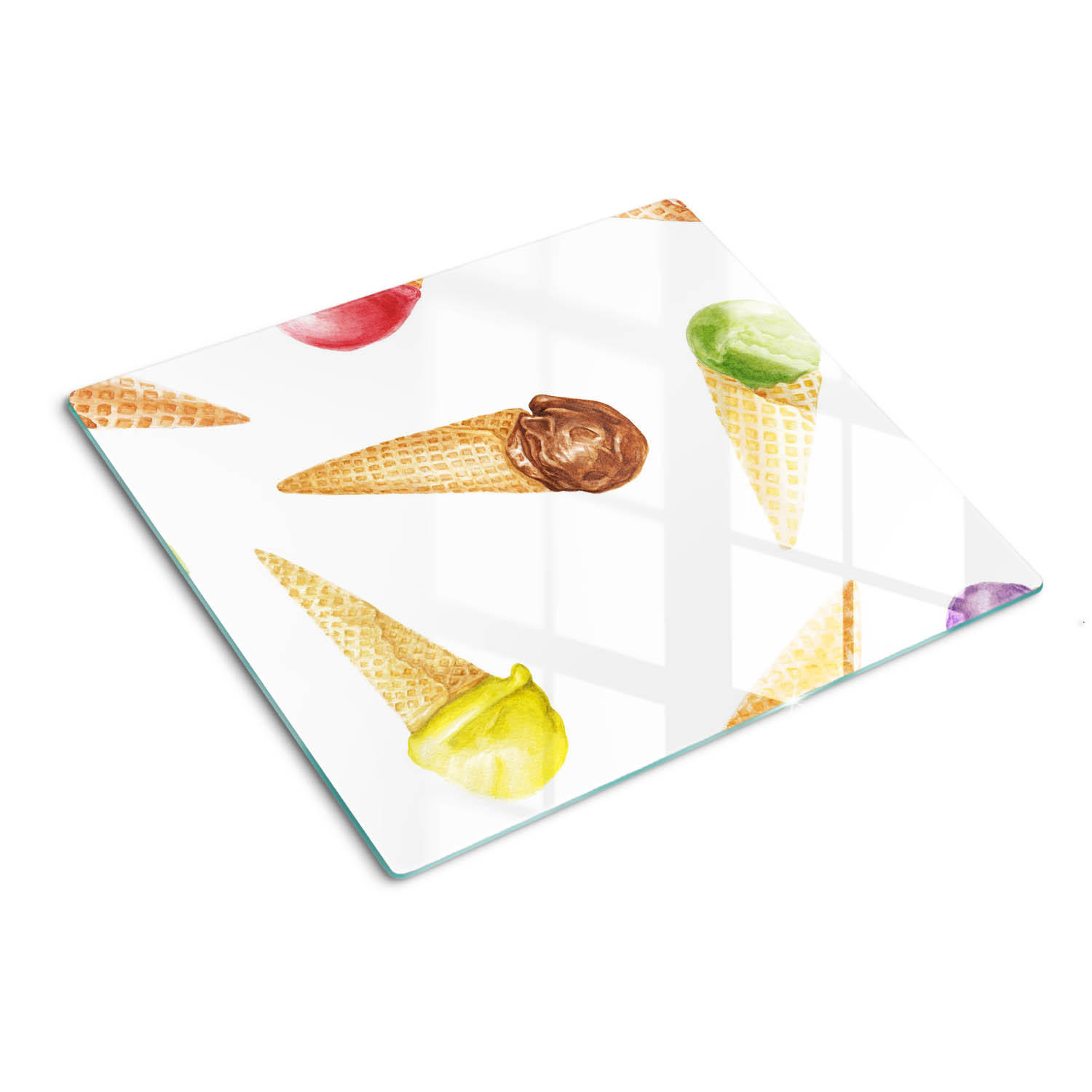 Tulup Glasplatte Mehrfarbig 60x0.4x52 cm