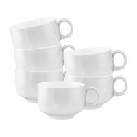 MILCHKAFFEETASSEN MIT HENKEL Sento Home Aura white 350 ml 6er Set - Weiß, Keramik (0.35L) - Seltmann Weiden
