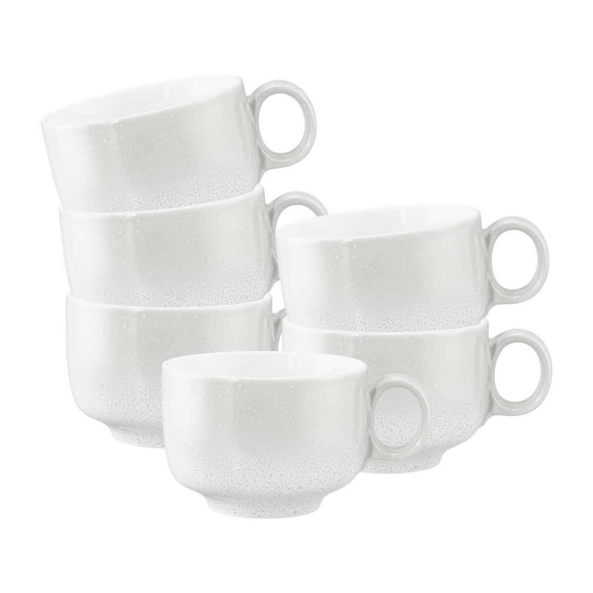 MILCHKAFFEETASSEN MIT HENKEL Sento Home Aura white 350 ml 6er Set - Weiß, Keramik (0.35L) - Seltmann Weiden