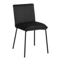 STUHL Darla Schwarz Velours Gepolstert - Schwarz, Holz (1/1/49cm) - Bessagi Home