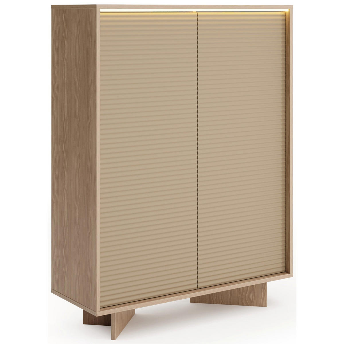 KOMODA Semi, 103 cm - kapučínová/béžová, kompozitní dřevo (103.9/138.4/40cm) - Selsey