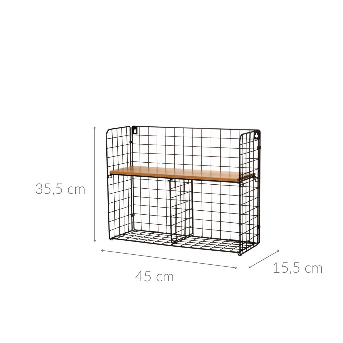 BÜROREGAL Metall 45/15,5/35,5 cm - Schwarz, Metall (45/35.5/15.5cm)