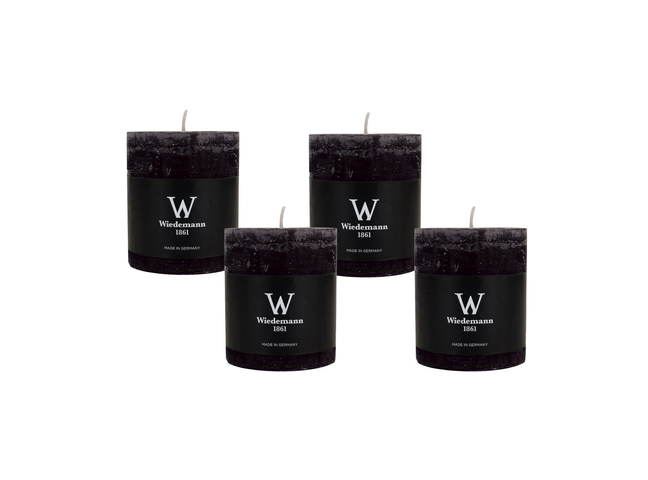 Wiedemann Kerzen Stumpenkerze Schwarz 14 cm