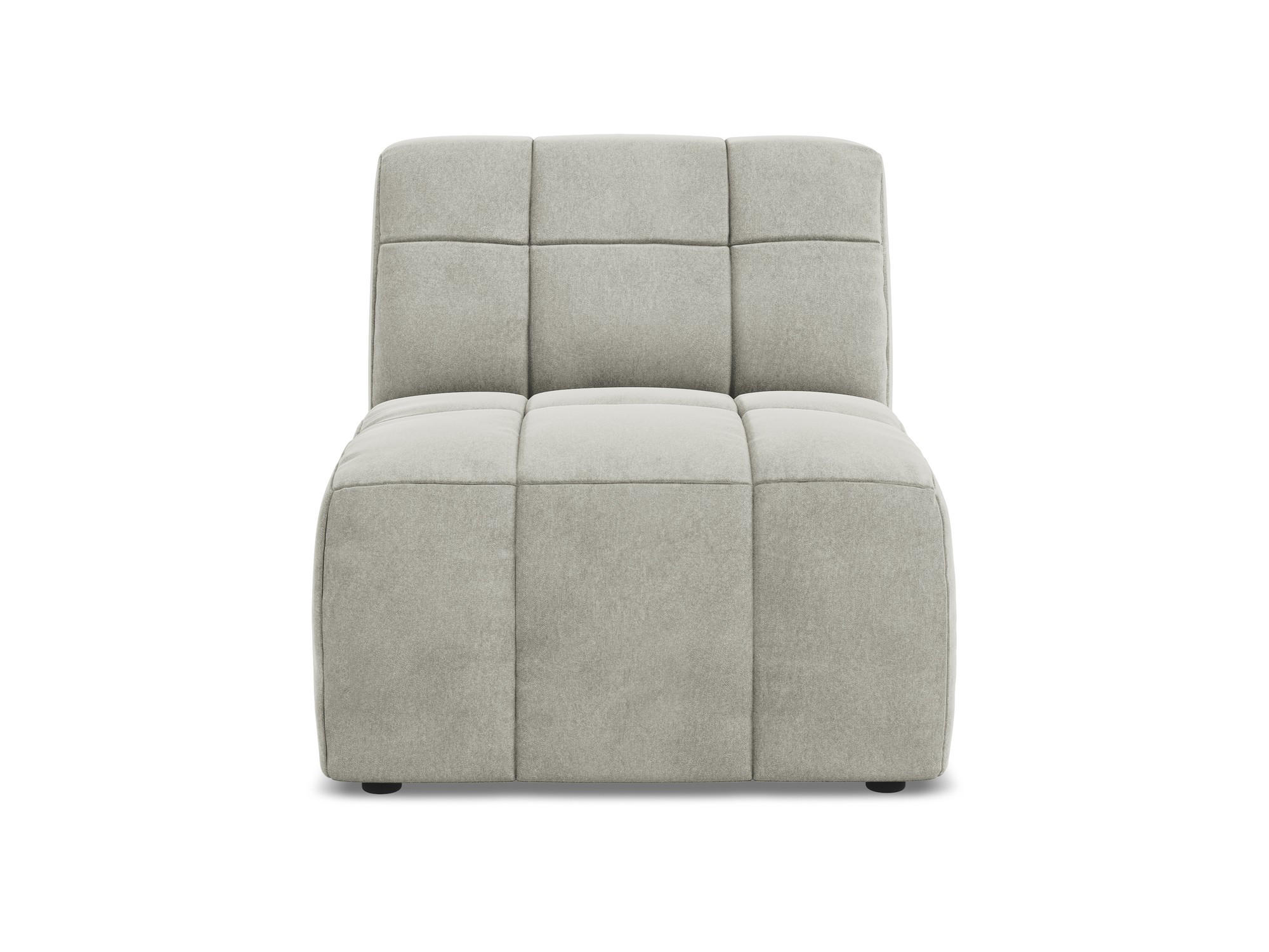 SOFAELEMENT Samt Stoff Grau - Hellgrau/Schwarz, Holzwerkstoff/Kunststoff (75/77/90cm) - Makamii