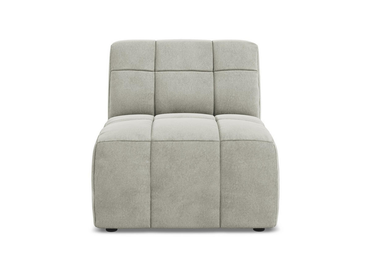 SOFAELEMENT Samt Stoff Grau - Hellgrau/Schwarz, Holzwerkstoff/Kunststoff (75/77/90cm) - Makamii