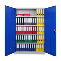 FLÜGELTÜRENSCHRANK Elephant Metall komplett montiert 180x120x40cm Blau/Lichtgrau - Blau/Grau, Metall (120/180/40cm) - PROREGAL