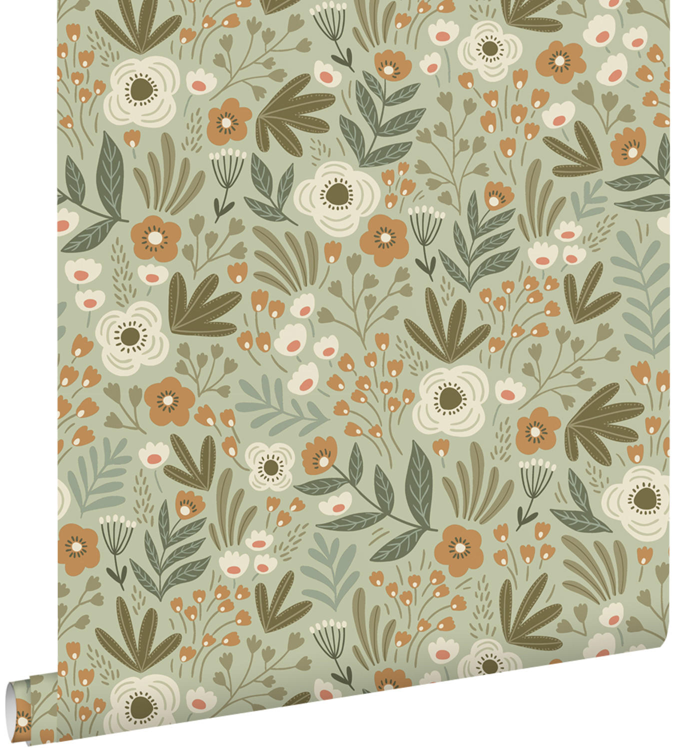 TAPETE Blumen 50 x 900 cm - Grün, Papier (50/900cm) - ESTAhome