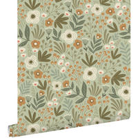 TAPETE Blumen 50 x 900 cm - Grün, Papier (50/900cm) - ESTAhome