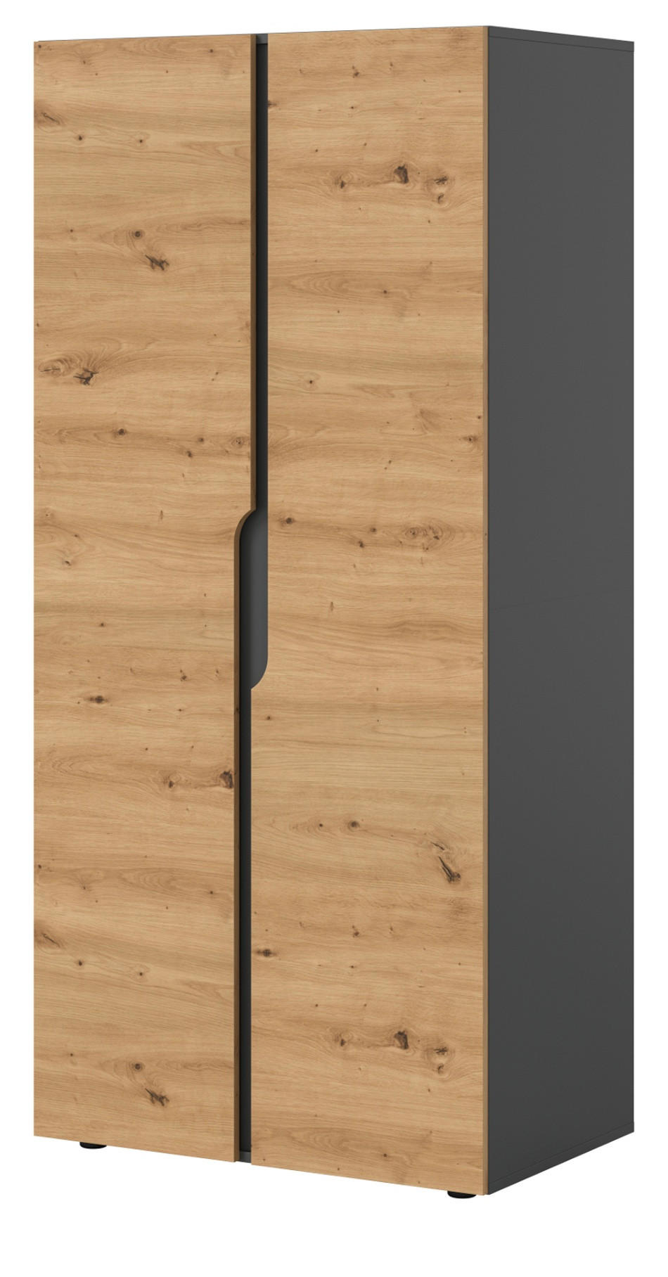 Inn.Furn Kleiderschrank Eiche Artisan, Grau 81x176x51 cm