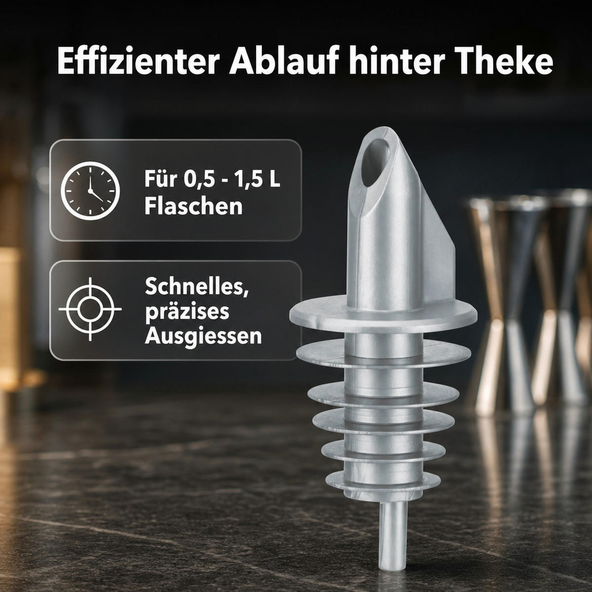 AUSGIESSER - BILLY - Silberfarben, Kunststoff (3.5/7.5/3.5cm) - ich-zapfe