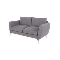 2-SITZER-SOFA Elou Grau Microfaser - Chromfarben/Grau, Holz/Textil (172/87/92cm) - S-Style Möbel