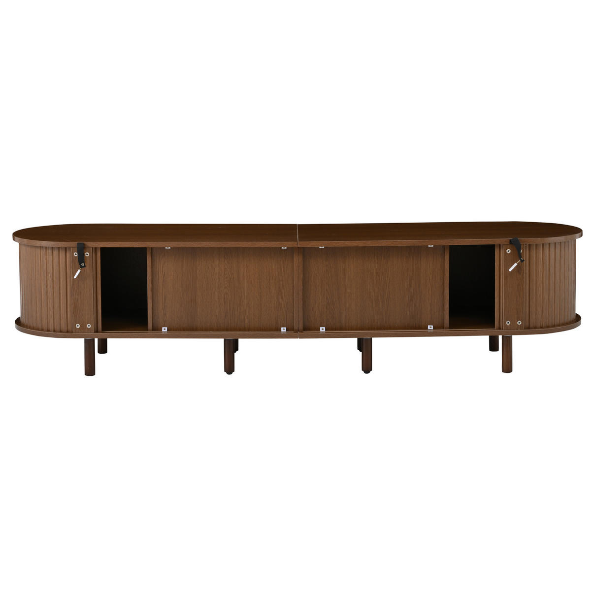 TV ormarić 170/40/40 cm tamni hrast od MDF-a i drva s kliznim vratima i ladicama - smeđa, drvni materijal (170/40/40cm) - OKWISH