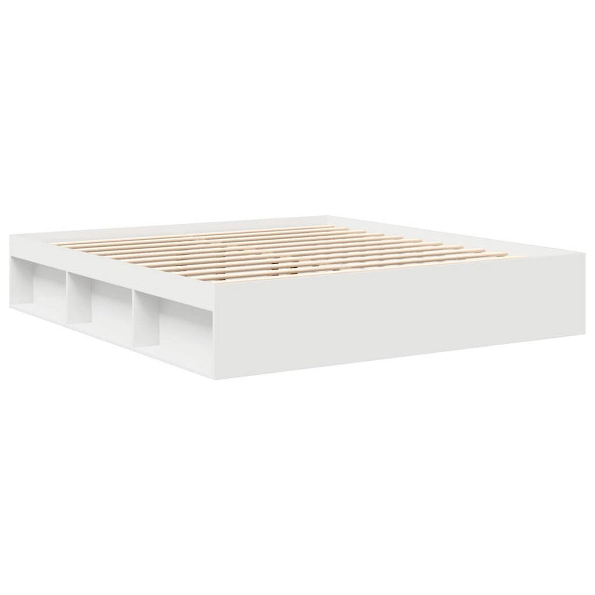 BETTGESTELL Weiß 200x200 cm - Weiß, Holzwerkstoff - furnicato