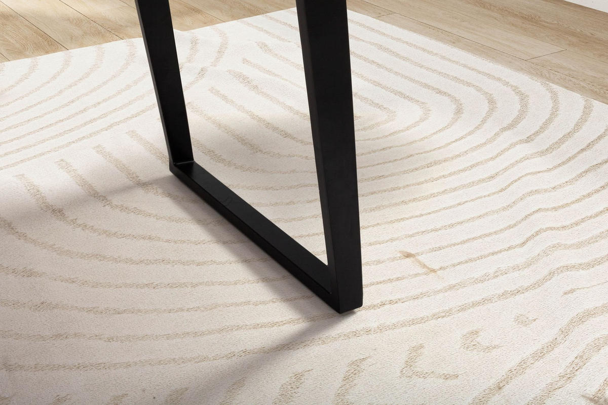 SCHREIBTISCH Massivholz Baumkante U-Gestell Handarbeit ATOLL, Goldbraun-Schwarz 140x80x76 cm - Schwarz/Braun, Holz/Metall (80/140/76cm) - KADIMA DESIGN