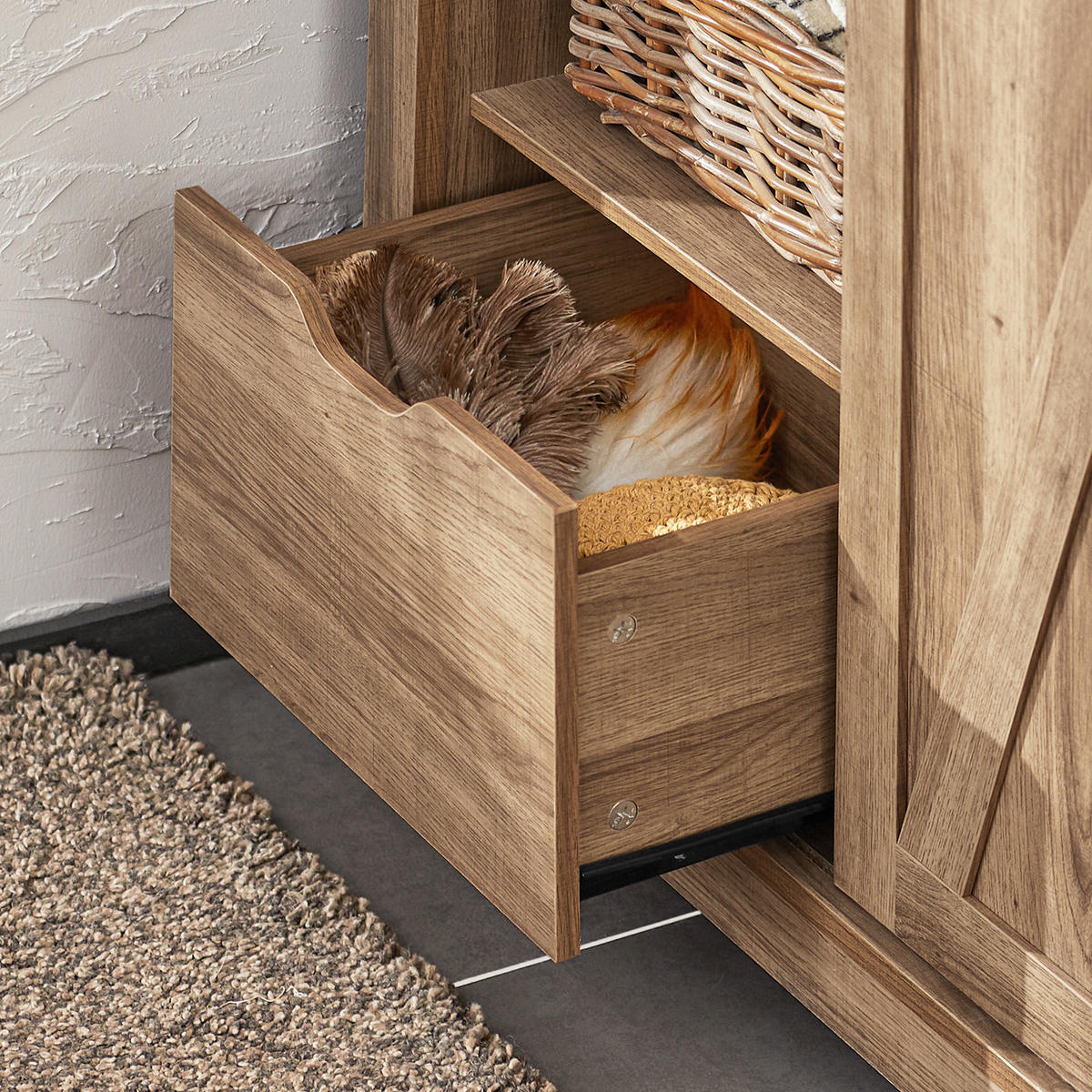 SCHUHSCHRANK Natur - Naturfarben, Holzwerkstoff (80/92/35cm) - SoBuy