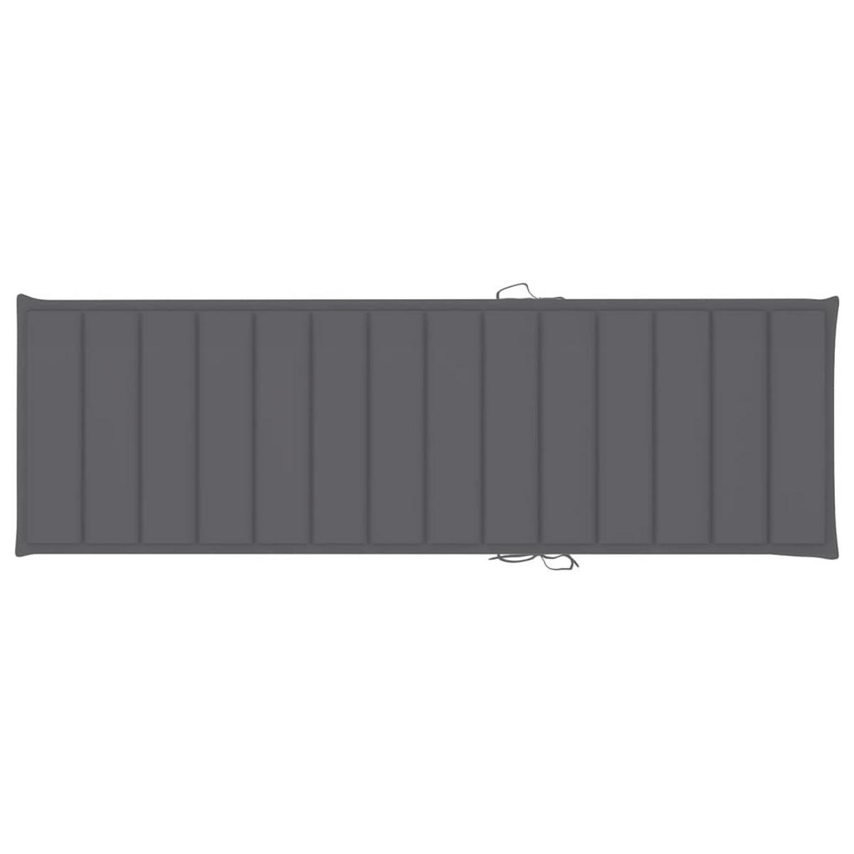 SONNENLIEGE Mit Auflage Akazie Massivholz - Anthrazit, Holz/Textil (200/86/68cm) - vidaXL
