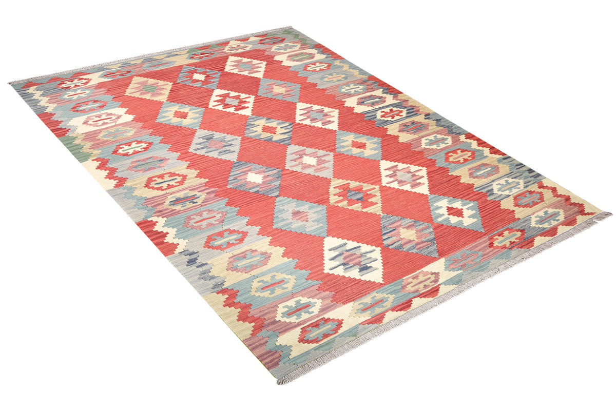 HANDWEBTEPPICH Gashgai Kelim Rot 232/180 cm Schurwolle - Rot, Textil (180/232cm) - Looma