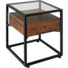 NACHTSCHRANK Preston,43 x 45 x 54,5 cm,Industrial Holz dunkel, rustikal - Rostfarben, Holzwerkstoff (43/54.5/45cm) - tectake