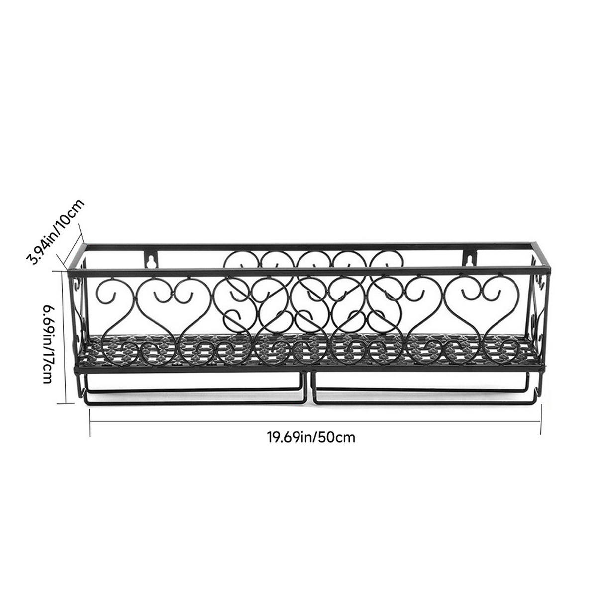WEINREGAL Wandmontiertes mit Glashalter aus Eisen Sichere Aufbewahrung Vielfältige Anwendung 50 x 10 x 17 cm - Schwarz, Metall (50/17/10cm) - Livingandhome