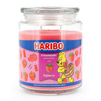 DUFTKERZE Haribo - Hellrot, Glas/Naturmaterialen (13cm)