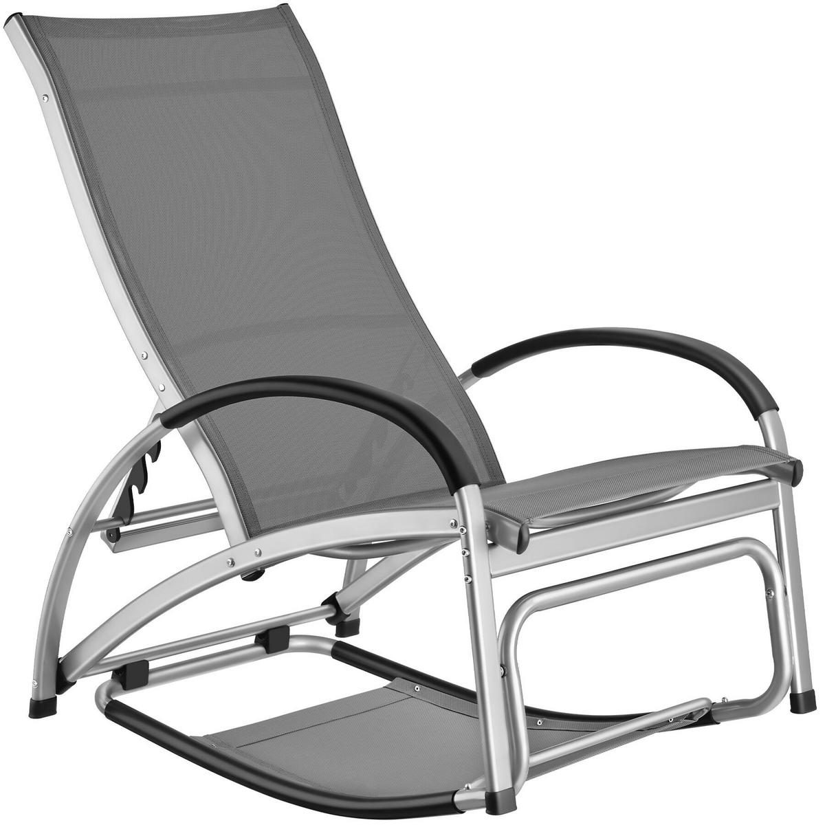 SONNENLIEGE Avignon,4-fach verstellbare Rückenlehne,anthrazit - Anthrazit, Metall (62/91/195cm) - tectake
