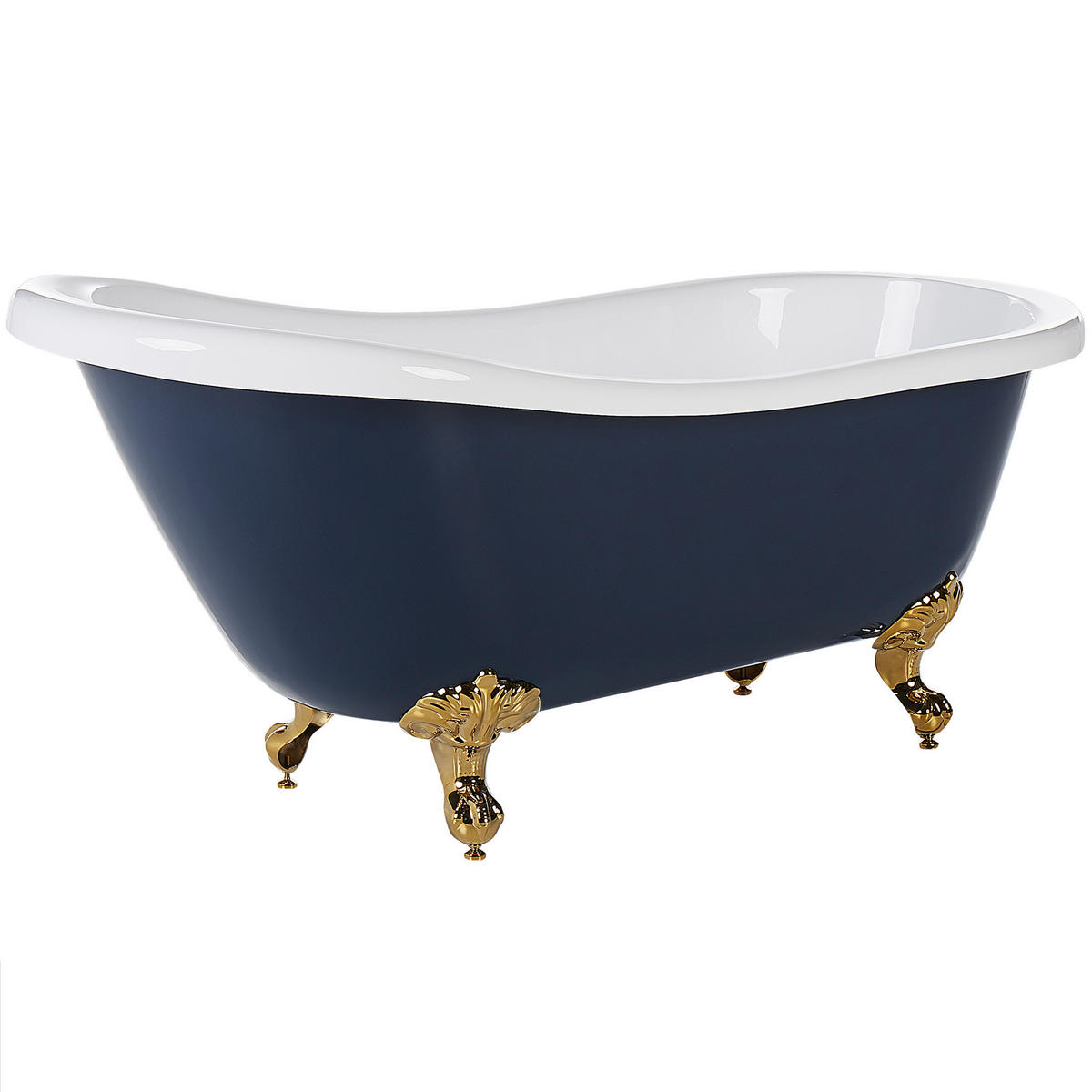 BADEWANNE FREISTEHEND 77x153x74 cm blau Cayman - Blau, Kunststoff (77/74/153cm) - Beliani