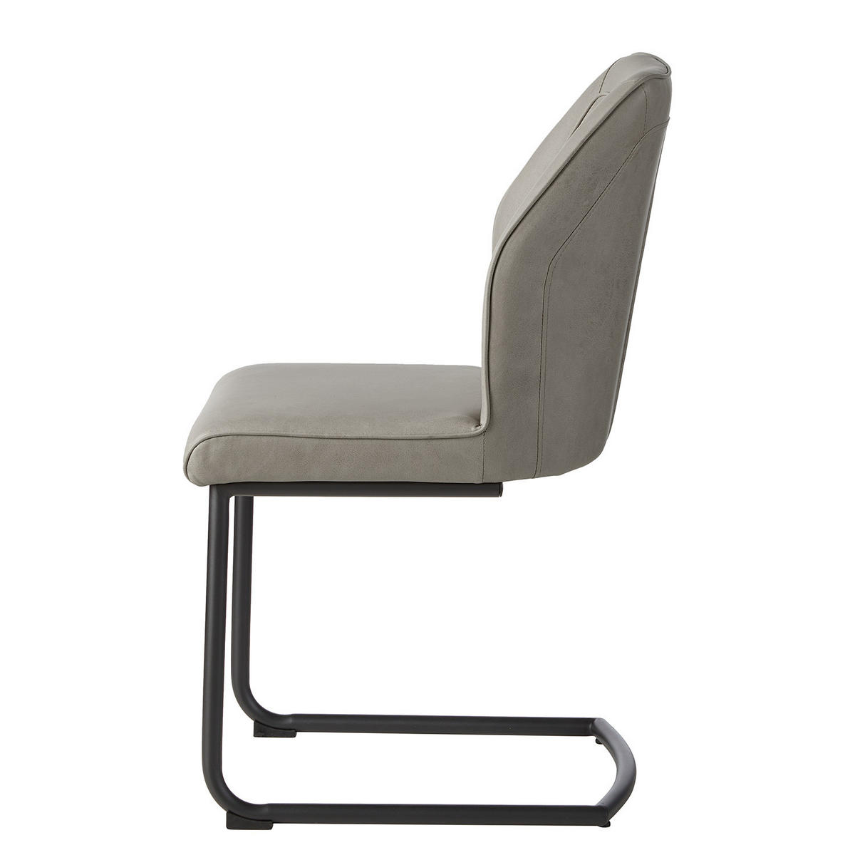 FREISCHWINGER - 2er-Set - Kunstleder / Eisen - Grau, Kunststoff/Metall (48/91/56cm) - home24