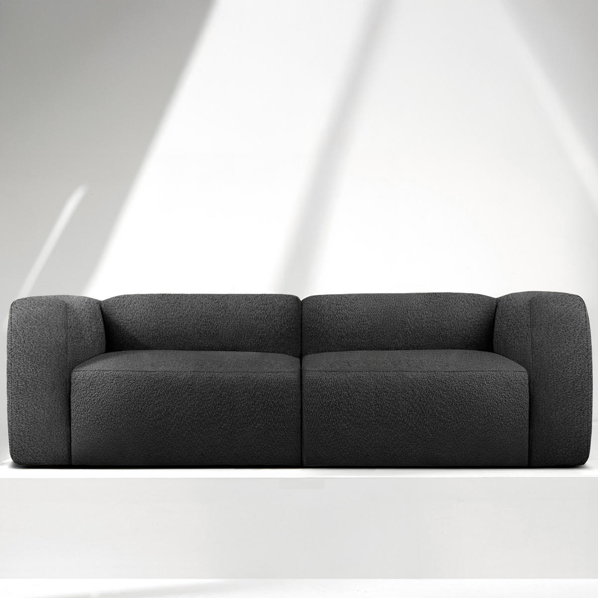 2,5-SITZER SOFA BUFFO, Dunkelgrau - Dunkelgrau, Holz/Holzwerkstoff (250/73/96cm) - KONSIMO®