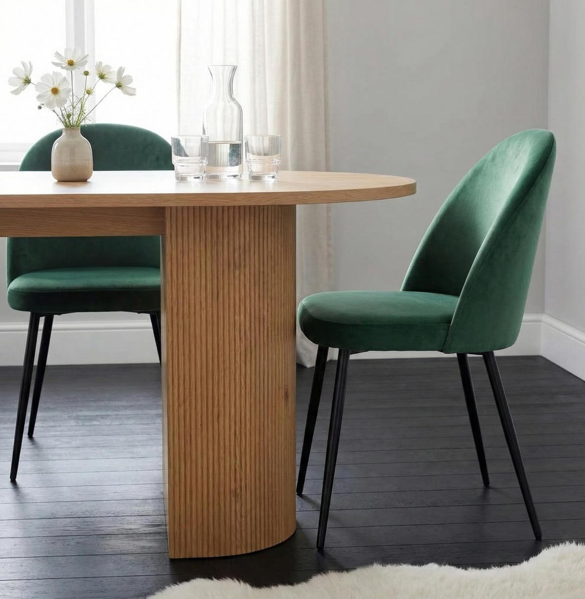 ESSGRUPPE 7-TLG. Kyoto Naturfarben, Grün - Naturfarben/Grün, Holzwerkstoff/Textil (210/75/100cm) - ebuy24