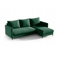 ECKSOFA Belis, Grün, Sofa mit Schlaffunktion - Grün, Textil (216/165cm) - Bettso