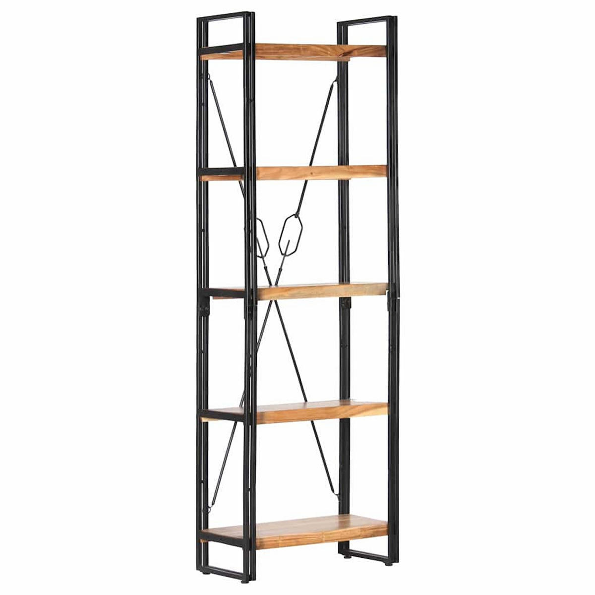 BÜCHERREGAL 5 Fächer 60/30/180 Cm Akazie Massivholz - Braun, Holz (30/180/60cm) - vidaXL