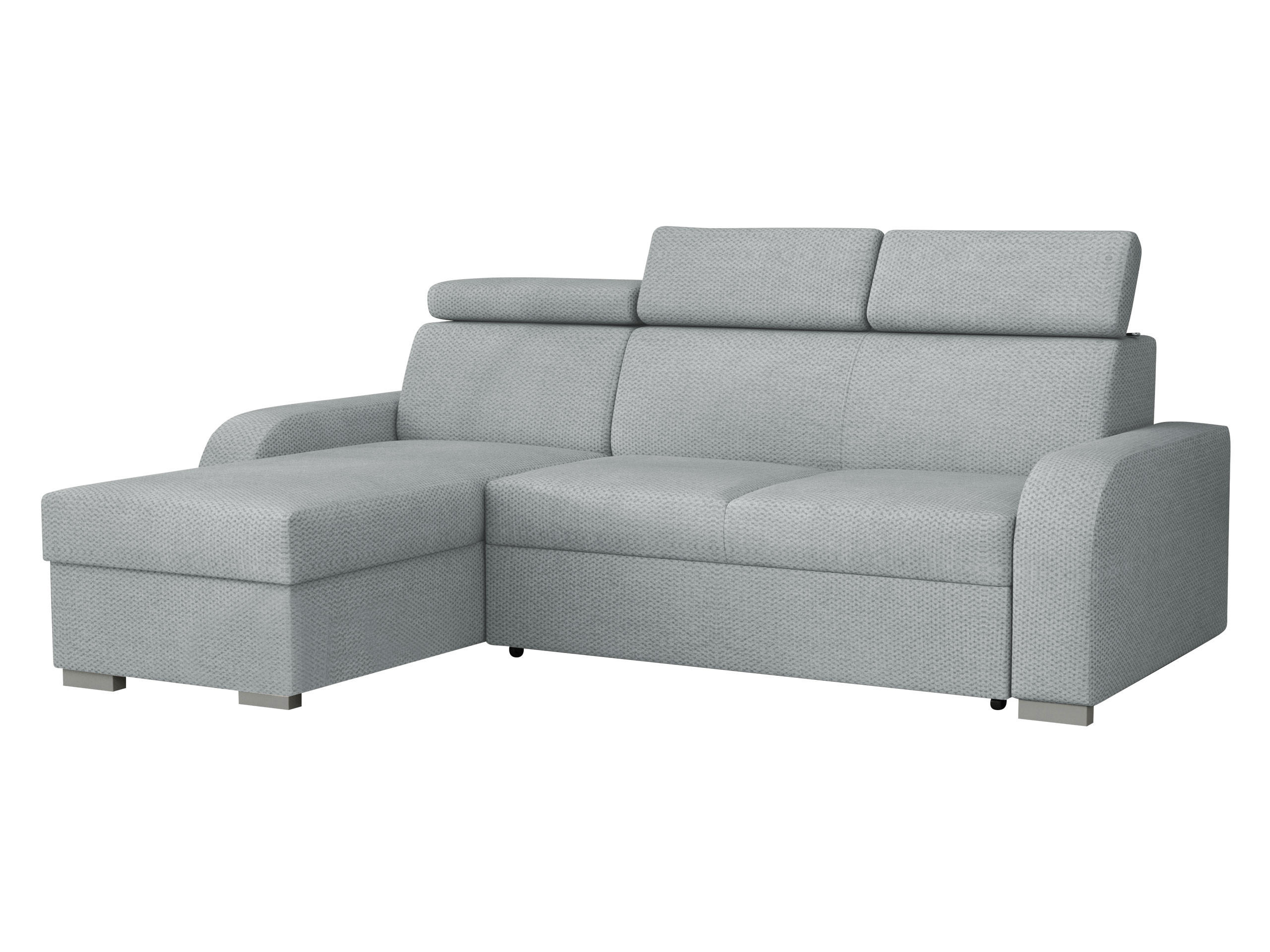 ECKSOFA Oslo 2rLC - Silberfarben/Hellgrau, Holz/Textil (235/170cm) - MIRJAN24