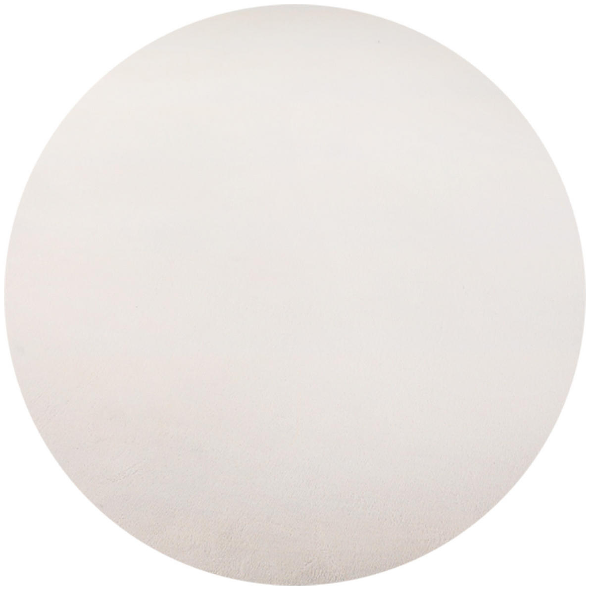 TEPPICH Kurzflor Uni-Farbe Microfaser Antirutsch Wohnzimmer waschbar Creme Rund 160x160 - Creme, Textil (160/160cm) - KADIMA DESIGN
