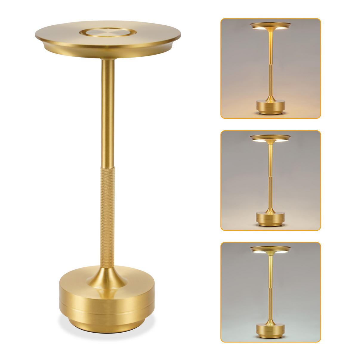 TISCHLEUCHTE Brenndel 12.8/12.8/27 cm - Akaziefarben, Metall (27/12.8/12.8cm) - ZMH