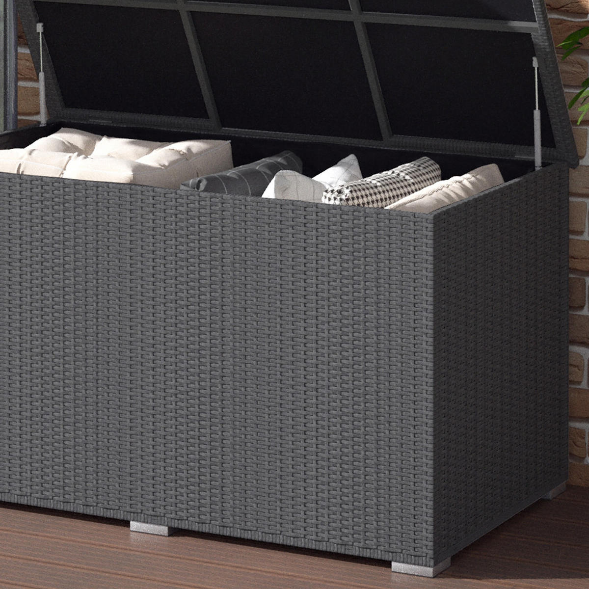 KISSENBOX Anthrazit 146 x 80 cm - Anthrazit, Textil (146/80/83cm) - OK-Living