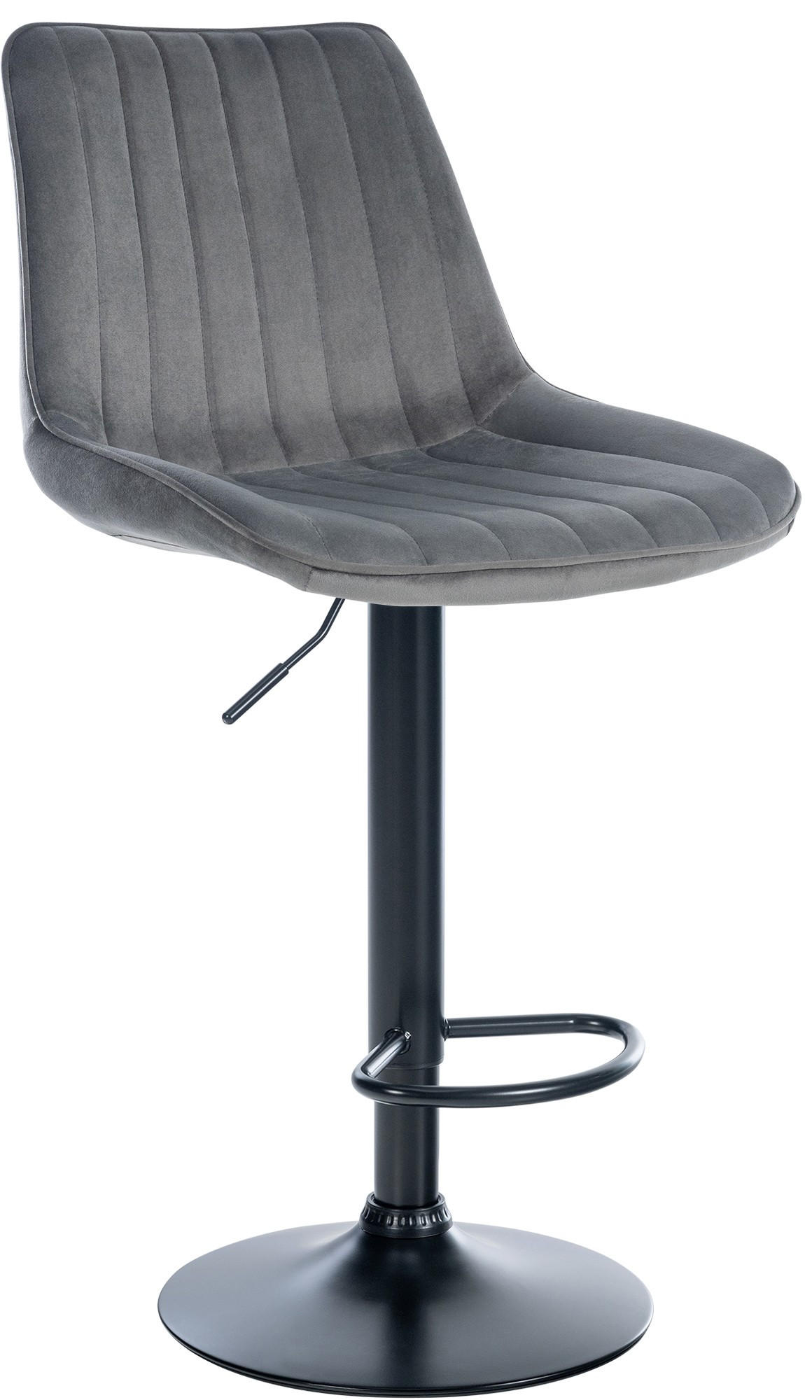 BARHOCKER Samt dunkelgrau - Dunkelgrau/Schwarz, Textil/Metall (49.5/91/50cm) - CLP