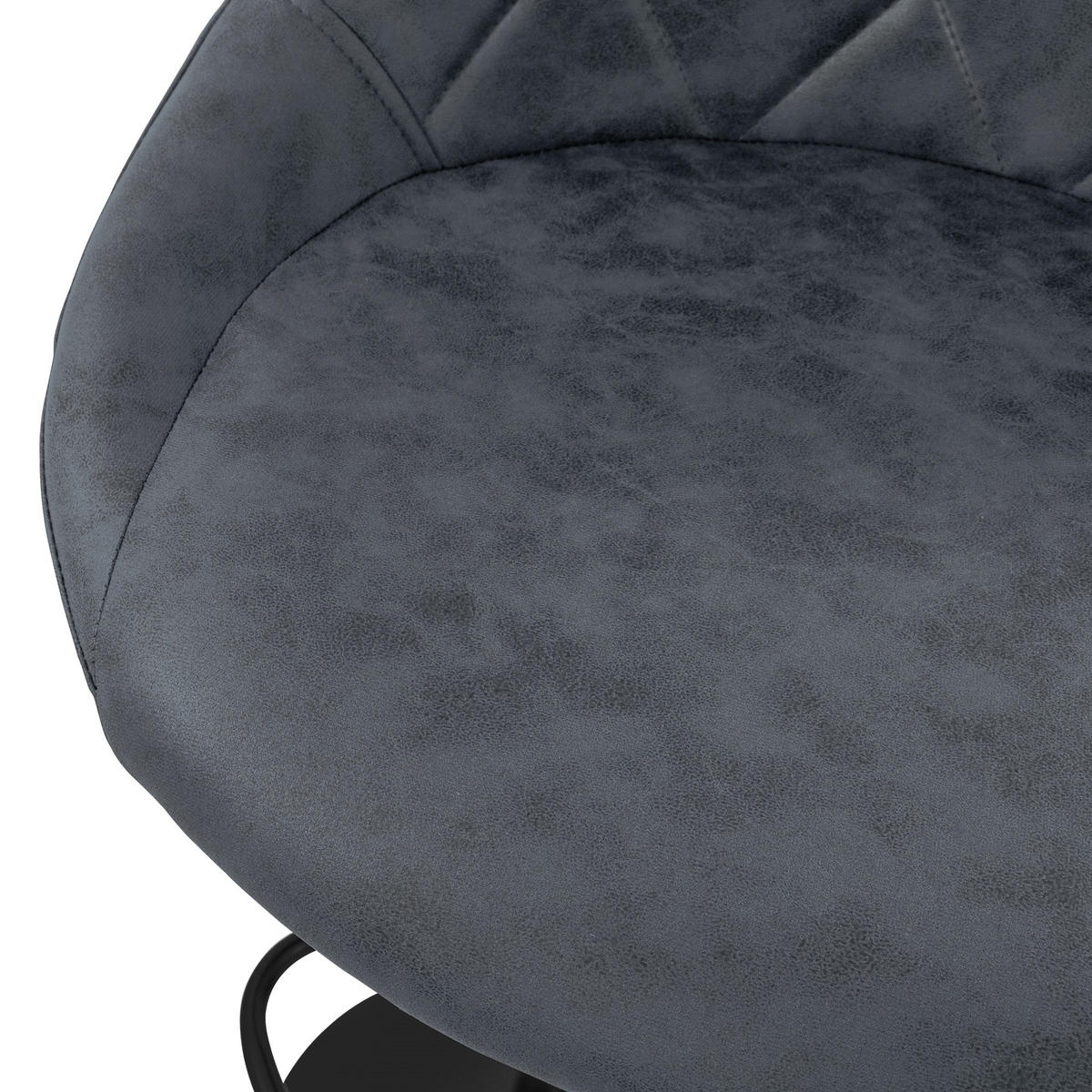 BARHOCKER Microfaser anthrazit 2er Set - Anthrazit, Metall (37/106/47cm) - ML-DESIGN